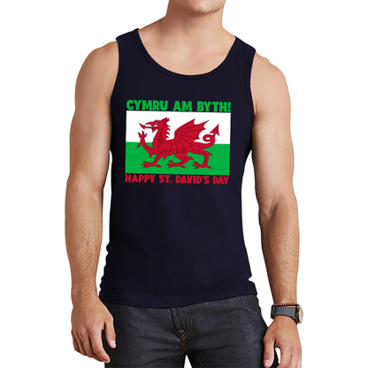 Cymru Am Byth Wales Forever Happy St. David's Day Welsh Dragon Flag Of Wales Saint Welsh Tank Top