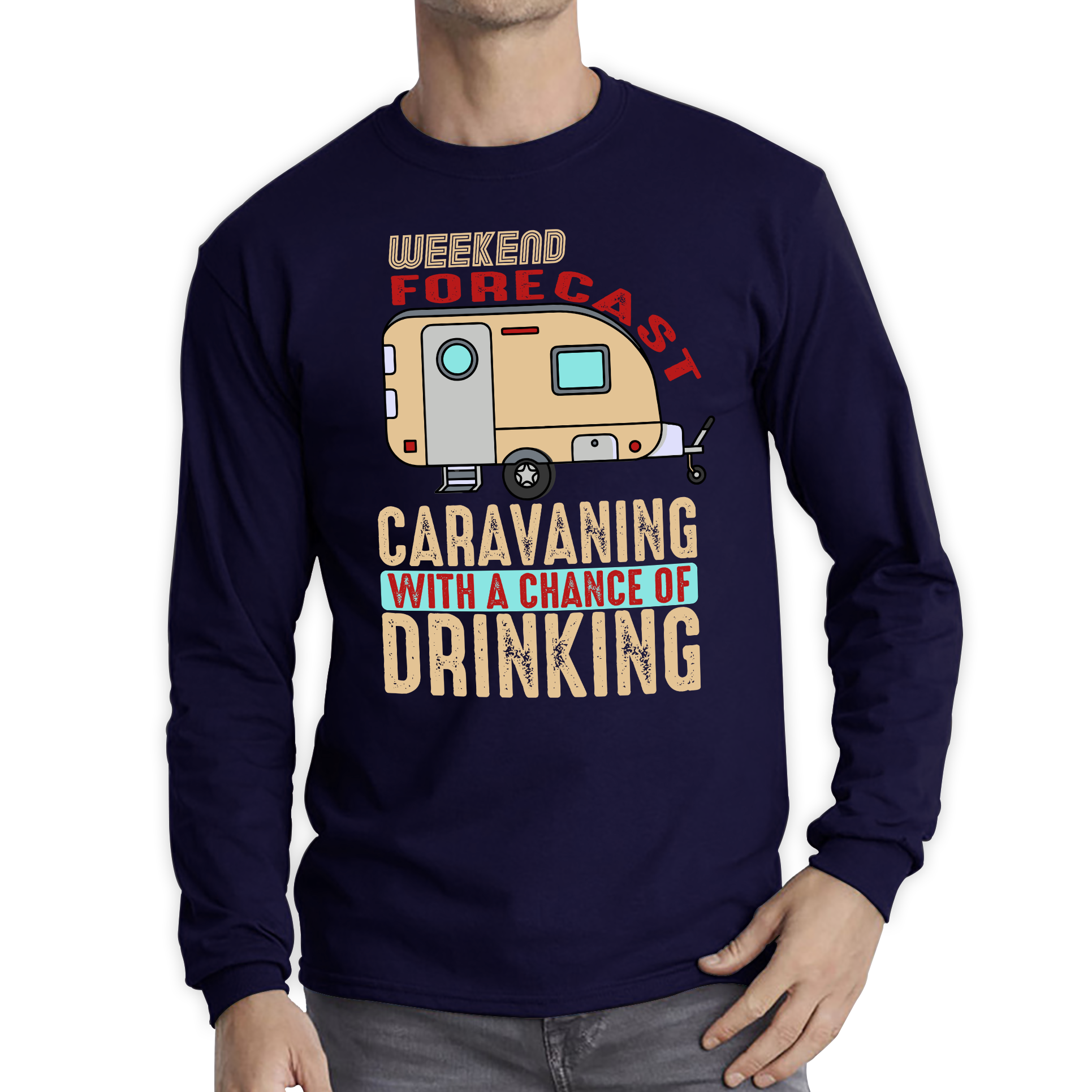Weekend Forecast Caravanning With A Chace Of Drinking T Shirt
