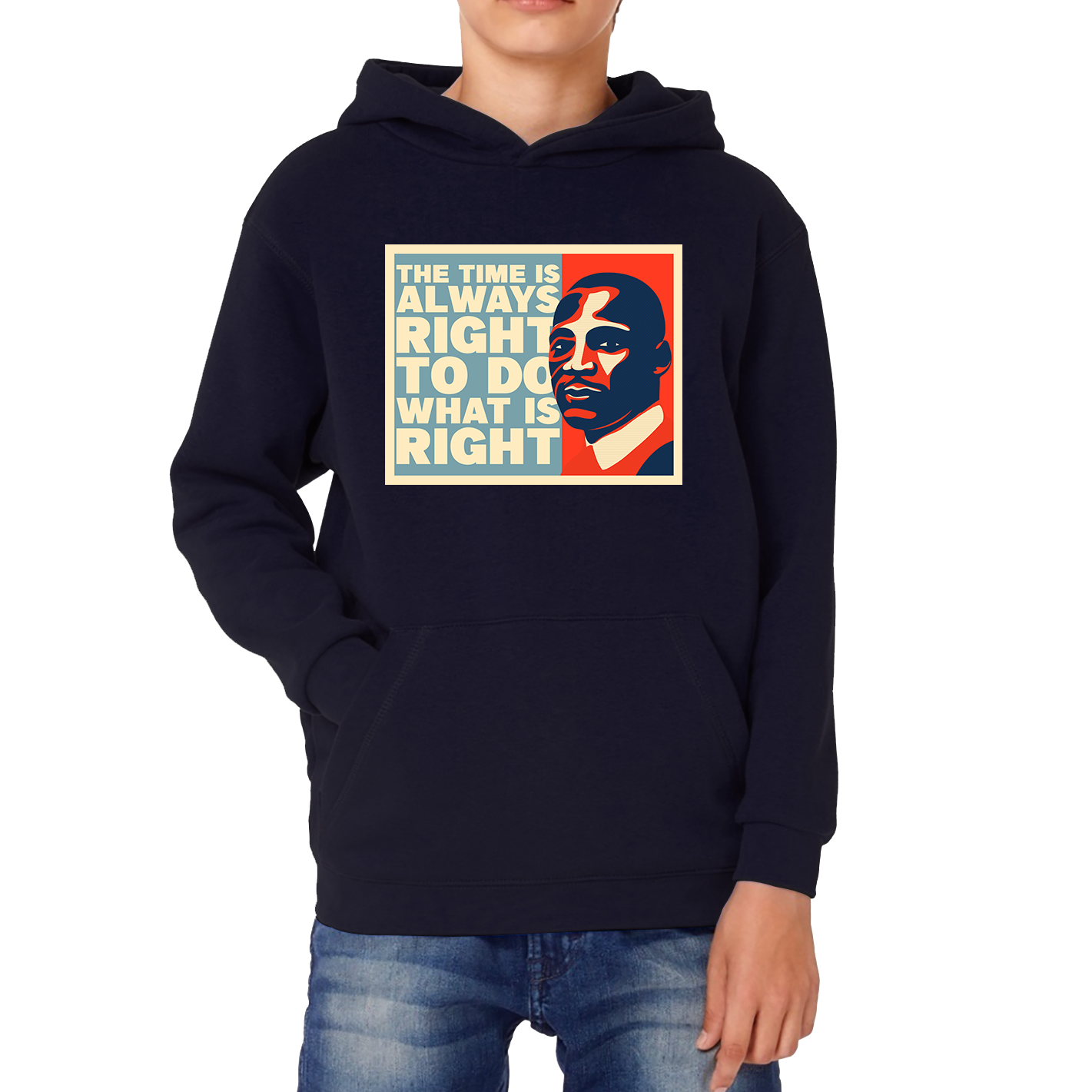 The Time Is Always Right To Do What Is Right Juneteenth Mlk Quote Black History Month Kids Hoodie