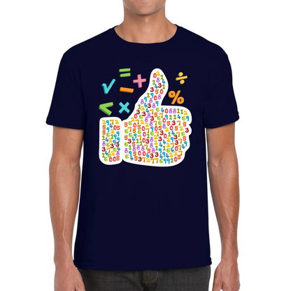 World Numbers Day Maths Day Funny Thumbs Up Colour Numbered Charity Day Mens Tee Top