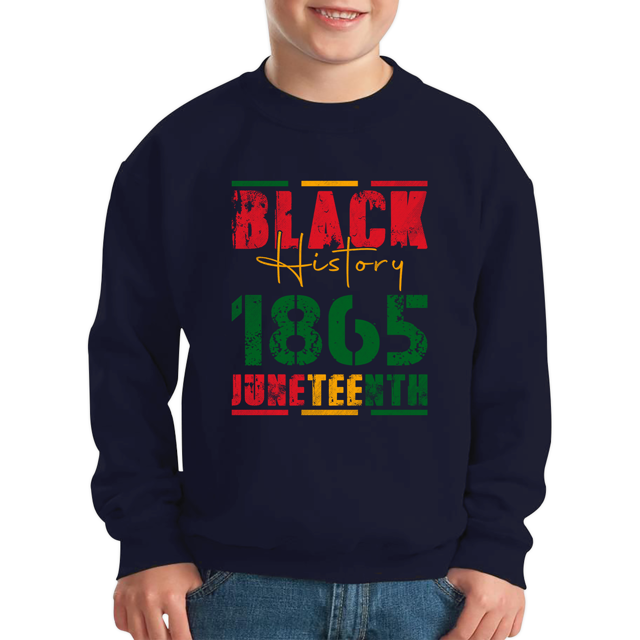 Black History 1865 Juneteenth Celebrating Black History Freedom African American Kids Jumper
