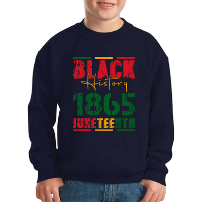 Black History 1865 Juneteenth Celebrating Black History Freedom African American Kids Jumper
