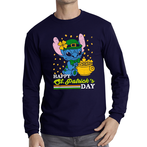 Long Sleeve Stitch St patrick's Day T Shirt