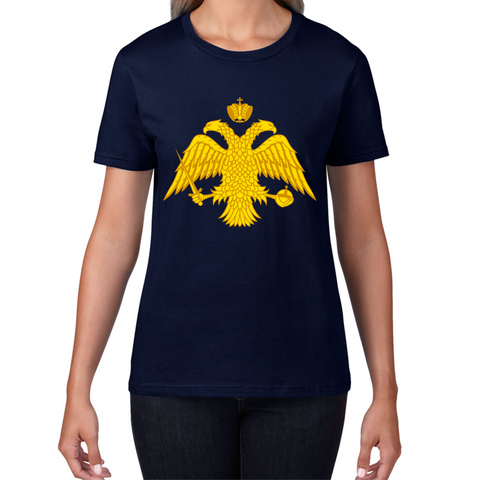 Byzantine Empire Byzantium Double Headed Eagle Symbol - Double Headed Eagle Orthodox Ladies T Shirt