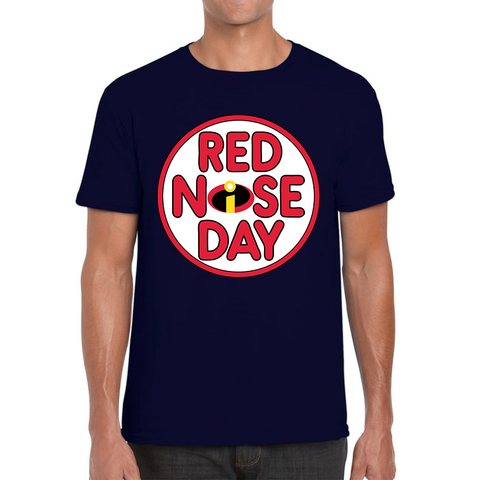 Disney The Incredibles Red Nose Day Adult T Shirt. 50% Goes To Charity