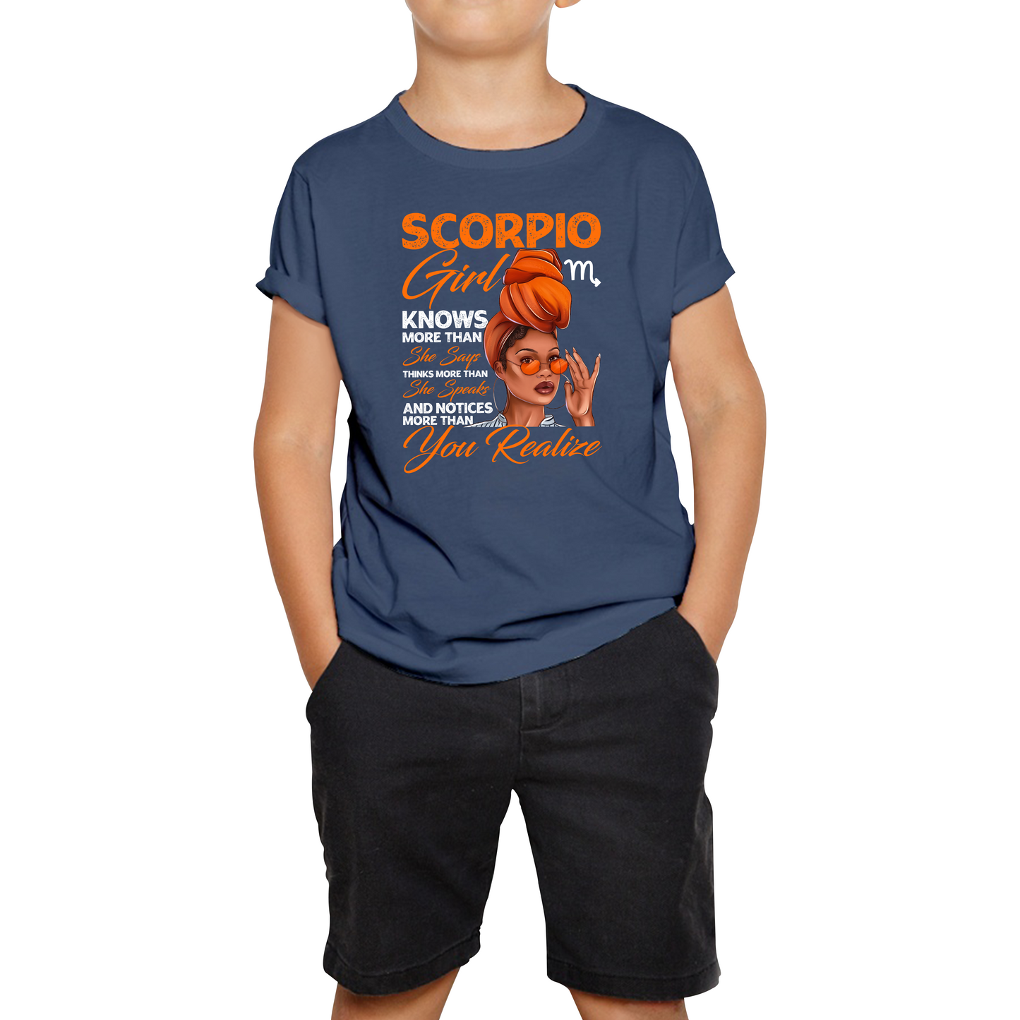 Scorpio Girl Knows More Than Think More Than Horoscope Zodiac Astrological Sign Birthday Kids Tee