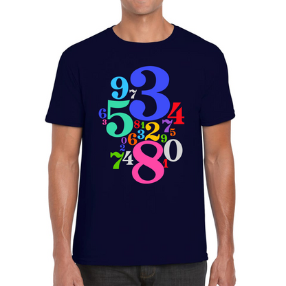 Numbers Day Maths Day Colourful Numbers Math Lovers Mathletics School Charity Day Mens Tee Top