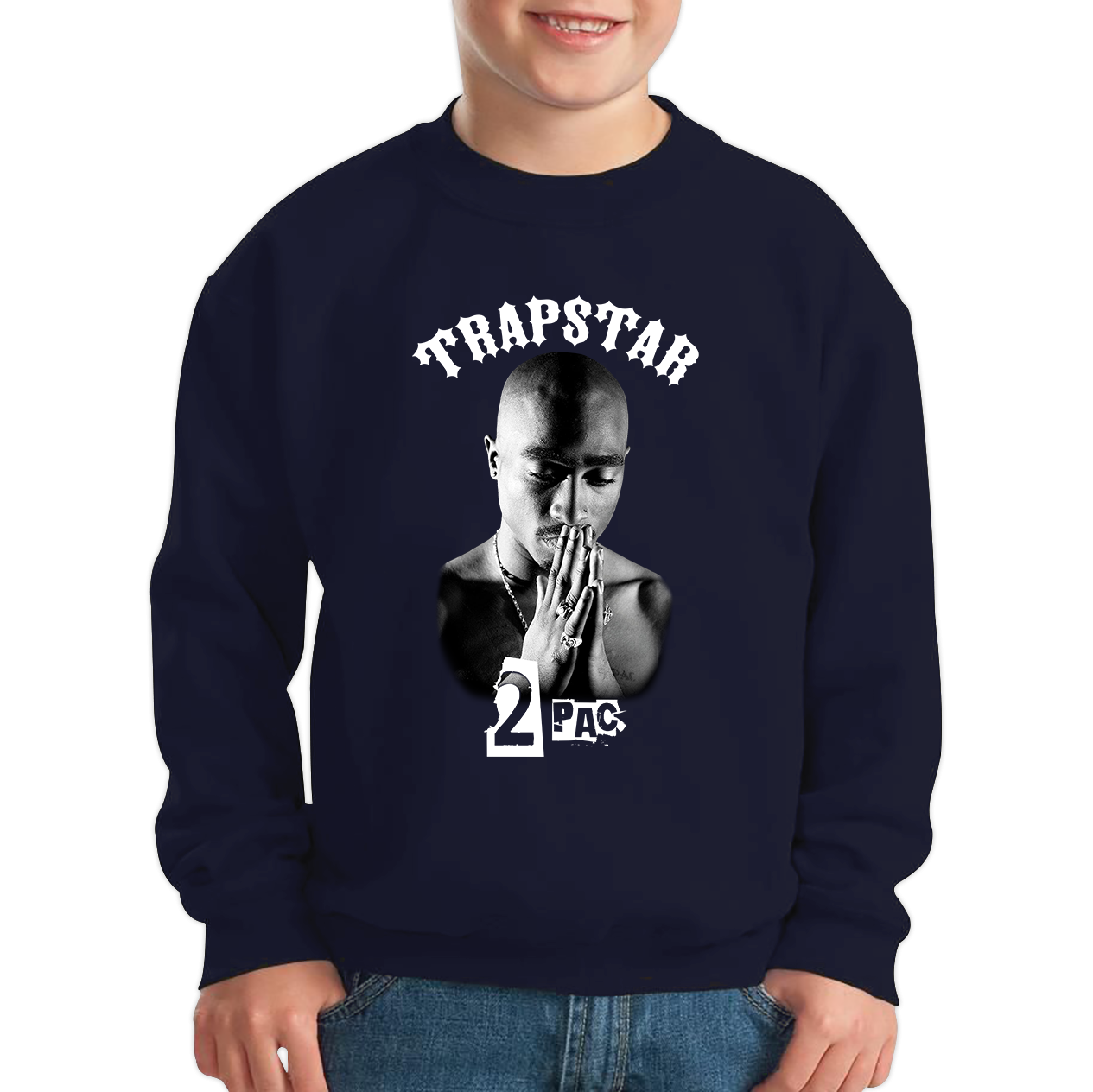 Trapstar 2pac Jumper Tupac Shakur American Rapper Hip Hop Lovers Music Gift Kids Sweatshirt