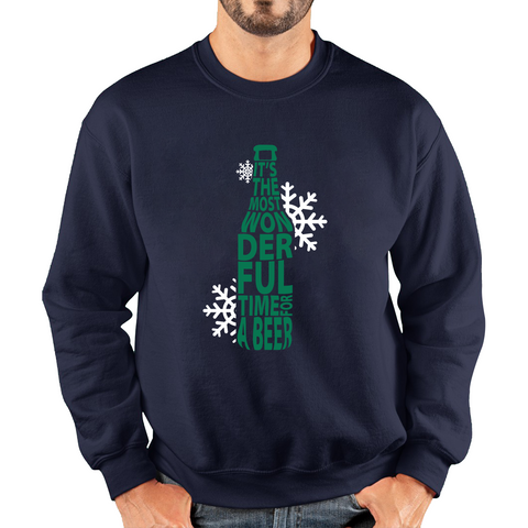It's The Most Wonderful Time For A Beer Christmas Beer Drinking Xmas Holiday Beer Lovers Unisex Sweatshirt