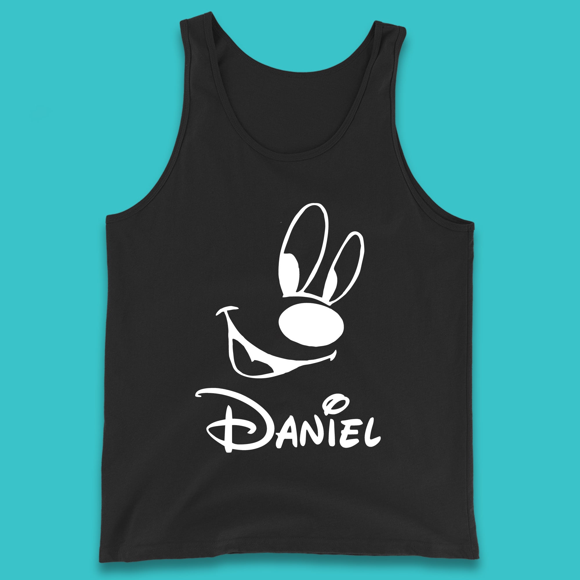 Personalised Disney Oswald the Lucky Rabbit Face Your Name Vintage Animated Cartoon Character Disney Trip Tank Top