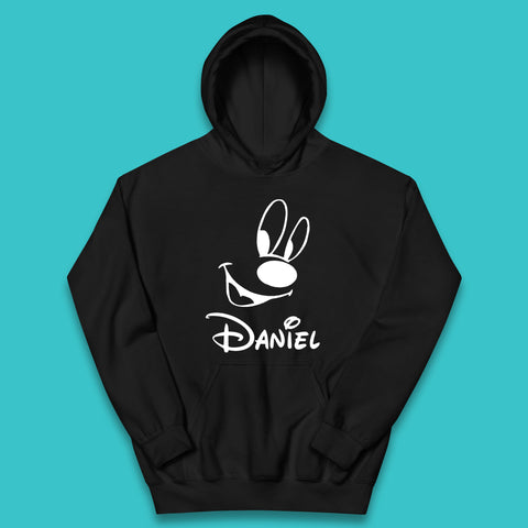 Personalised Disney Oswald the Lucky Rabbit Face Your Name Vintage Animated Cartoon Character Disney Trip Kids Hoodie