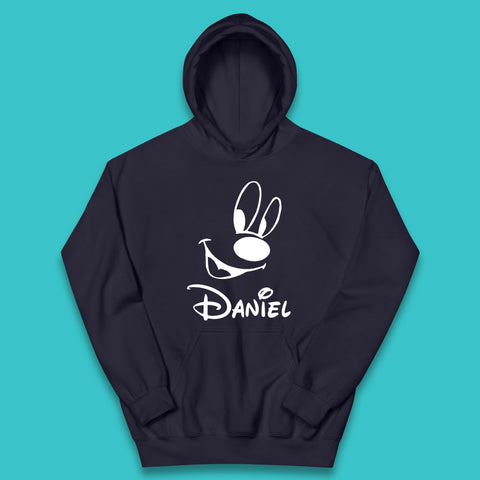Personalised Disney Oswald the Lucky Rabbit Face Your Name Vintage Animated Cartoon Character Disney Trip Kids Hoodie