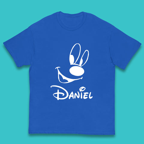 Personalised Disney Oswald the Lucky Rabbit Face Your Name Vintage Animated Cartoon Character Disney Trip Kids T Shirt