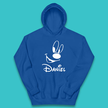 Personalised Disney Oswald the Lucky Rabbit Face Your Name Vintage Animated Cartoon Character Disney Trip Kids Hoodie