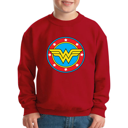 Wonder Woman Shield Logo Superhero Wonder Girl Comic Book Character Super Woman Kids Jumper