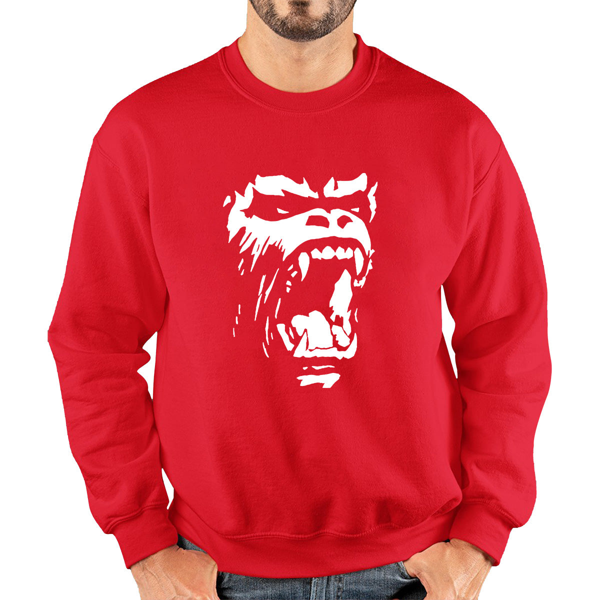 Gorilla Roar Angry Face Gym Workout Fitness Gym Clothing Workout Training Bodybuilding Unisex Sweatshirt