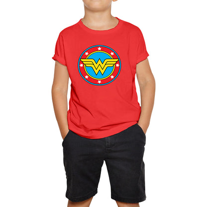 Wonder Woman Shield Logo Superhero Wonder Girl Comic Book Character Super Woman Kids T Shirt