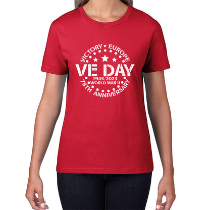 Victory In Europe VE Day 1945-2023 78th Anniversary Armed Forces Victory Day Remembrance Day Womens Tee Top