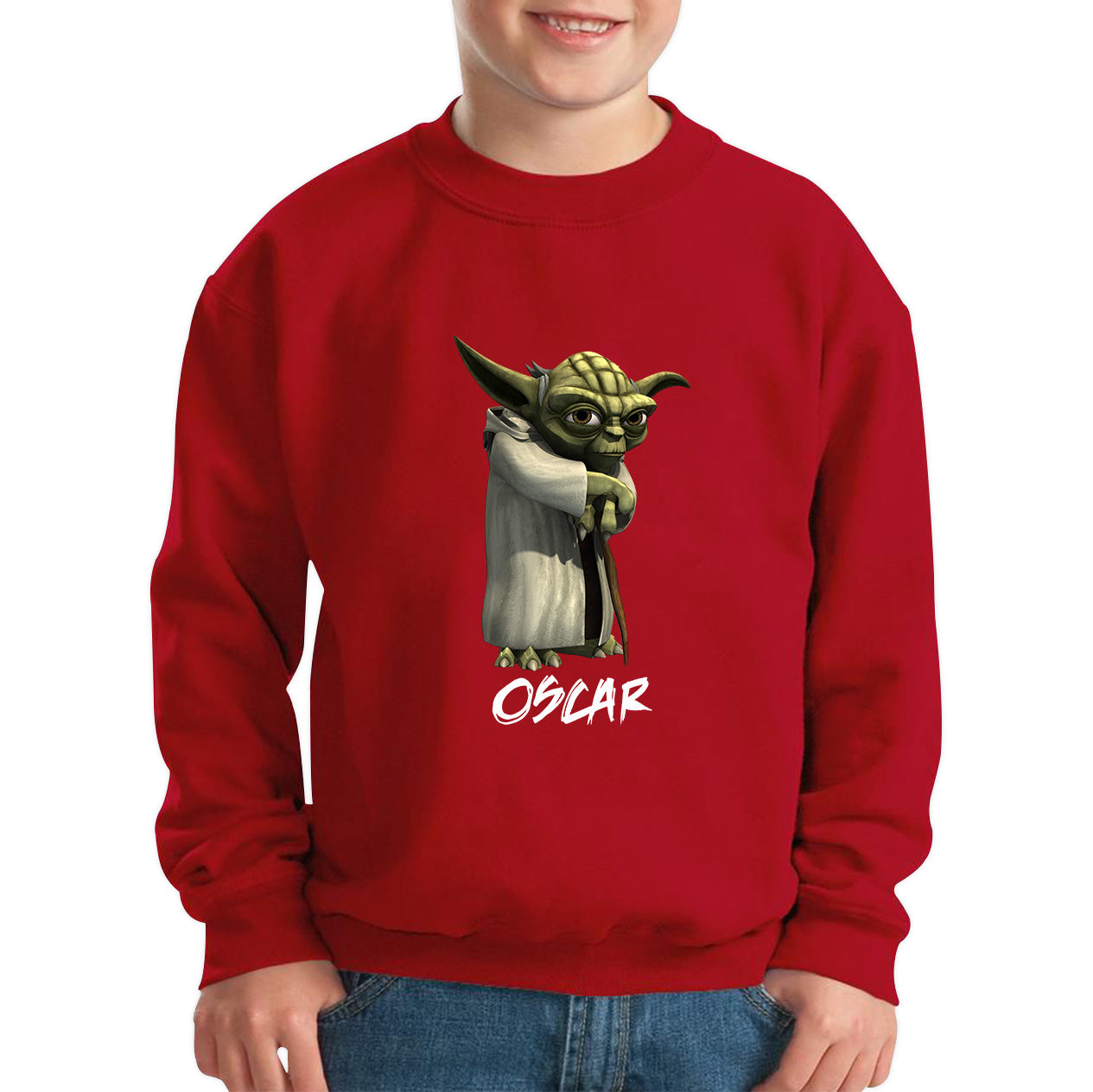 Personalized Yoda May The 4th Be With You Green Humanoid Alien Star Wars Day Disney Star Wars 46th Anniversary Kids Jumper