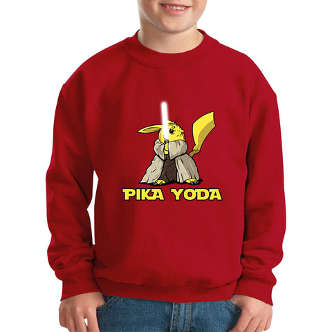 Pika Yoda Pikachu As Master Yoda Jedi Pokémon Star Wars Parody Jedi Pika Star Wars Day 46th Anniversary Kids Jumper