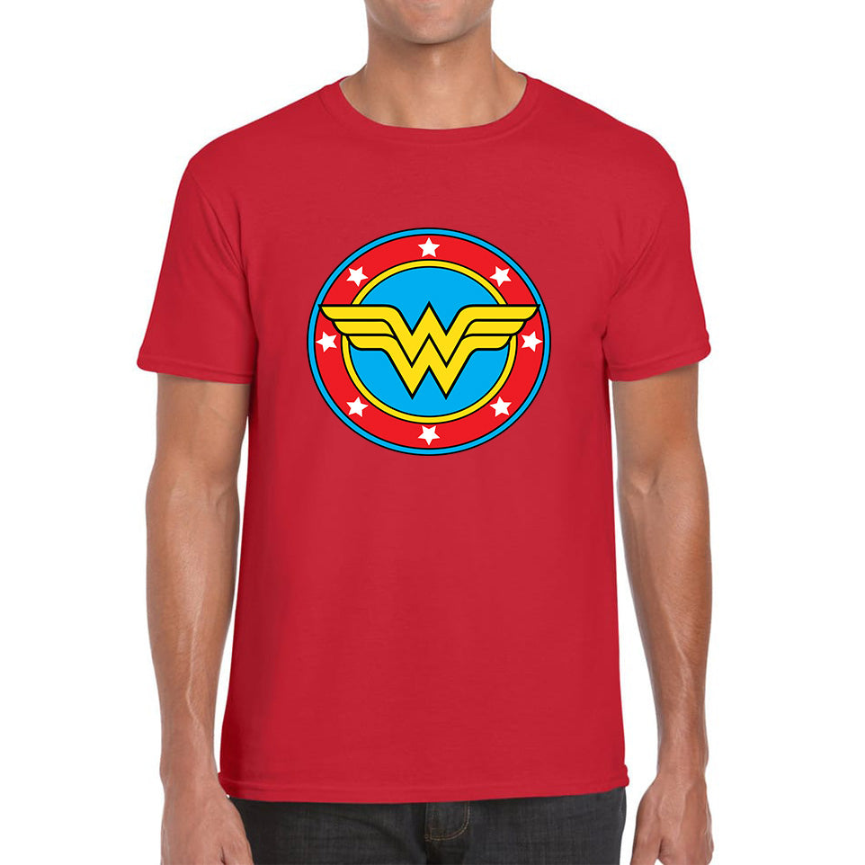 Wonder Woman Shield Logo Superhero Super Woman Wonder Girl Comic Book Character Mens Tee Top