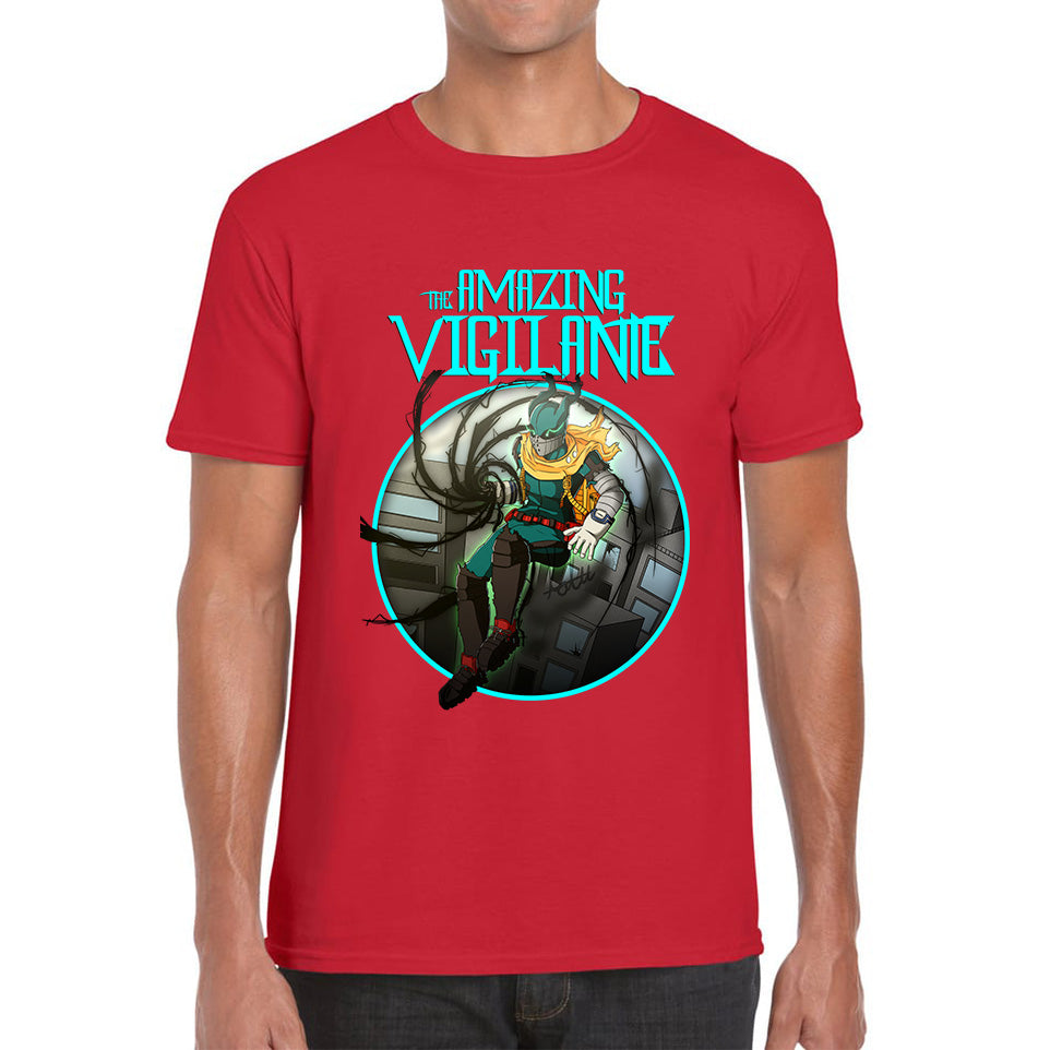 The Amazing Vigilant out of the Dark hole Vintage Graphic Cartoon Series Mens Tee Top