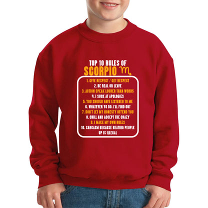 Top 10 Rules Of Scorpio Horoscope Zodiac Astrological Sign Facts Traits Give Respect Get Respect Birthday Present Kids Jumper