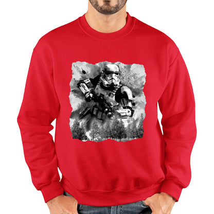 Hunter In The Forest Death Star Vintage Poster Graphic Movie Series Unisex Sweatshirt