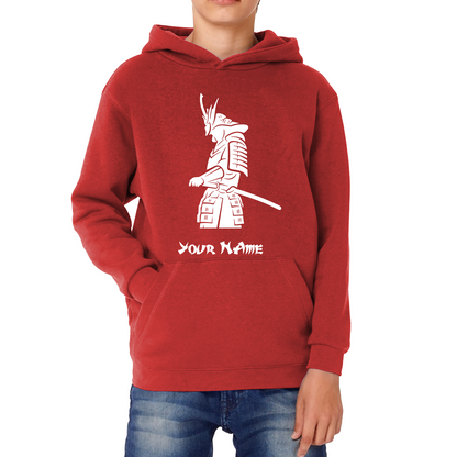 Personalised Samurai Your Name Japanese Retro Samurai Warrior Judo Karate MMA Swords Kids Hoodie