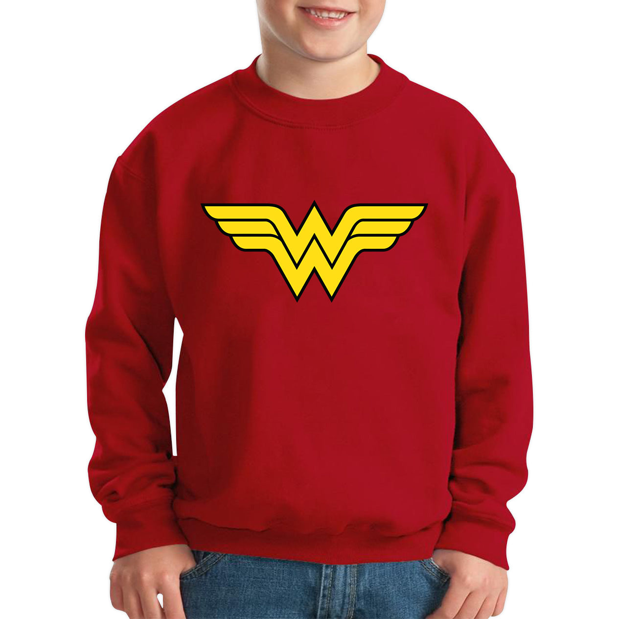 Wonder Woman Logo Superhero Wonder Girl Super Woman Comic Book Character Kids Jumper