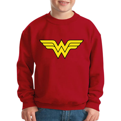 Wonder Woman Logo Superhero Wonder Girl Super Woman Comic Book Character Kids Jumper