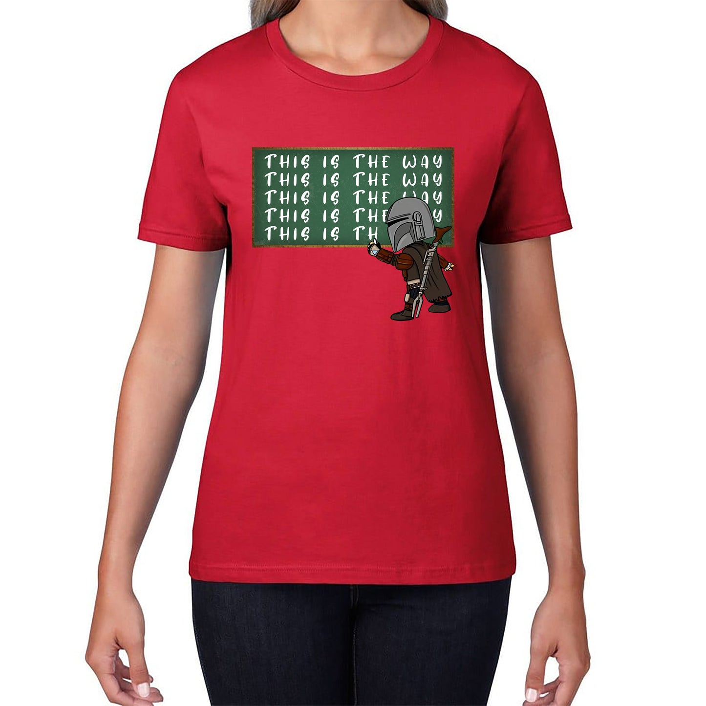 This Is The Way Dadalorian Fight War Warrior With Helmet Funny Gift Womens Tee Top
