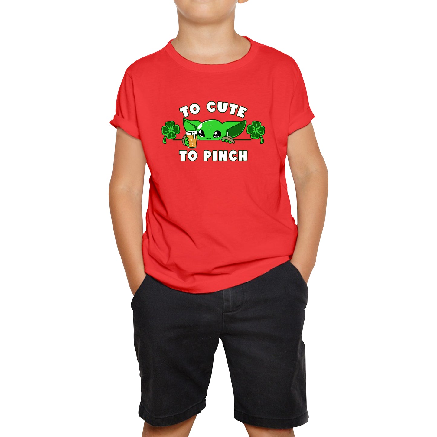 To Cute To Pinch Shamrock St Patrick's Day Green Irish Festival St Paddys Day Kids Tee