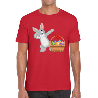 Dabbing Bunny With Eggs Basket Happy Easter Day Cute Rabbit Bunny Easter Day Mens Tee Top