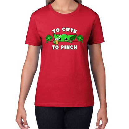 To Cute To Pinch Shamrock St Patrick's Day Green Irish Festival St Paddys Day Womens Tee Top