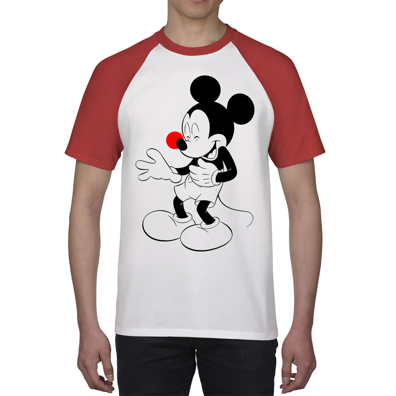 Mickey mouse red nose day t shirt hotsell