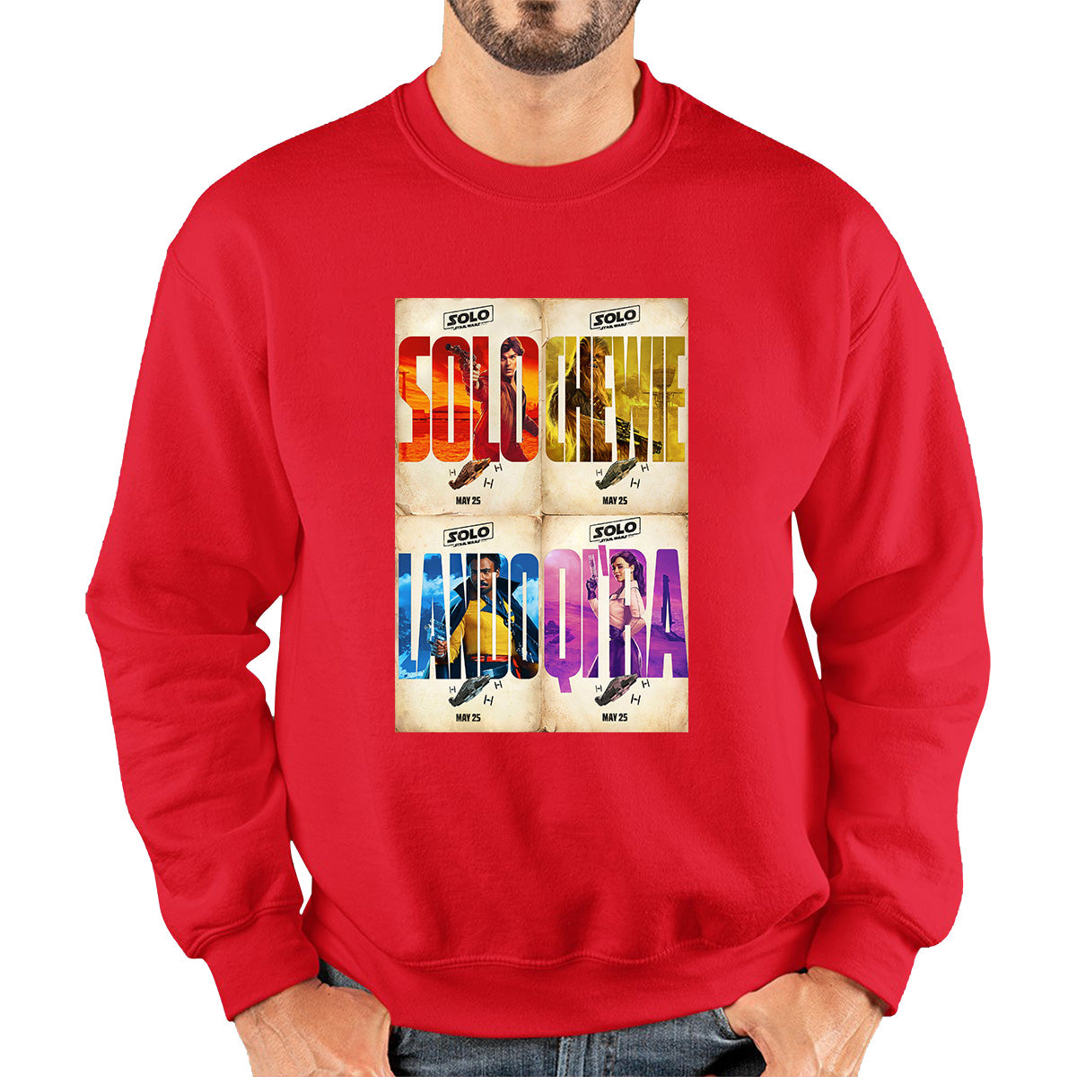 Solo A Star Wars Story Posters Solo Chewie Lando Qira Sci-fi Action Adventure Movie Characters Star Wars Galaxy's Edge Trip Unisex Sweatshirt
