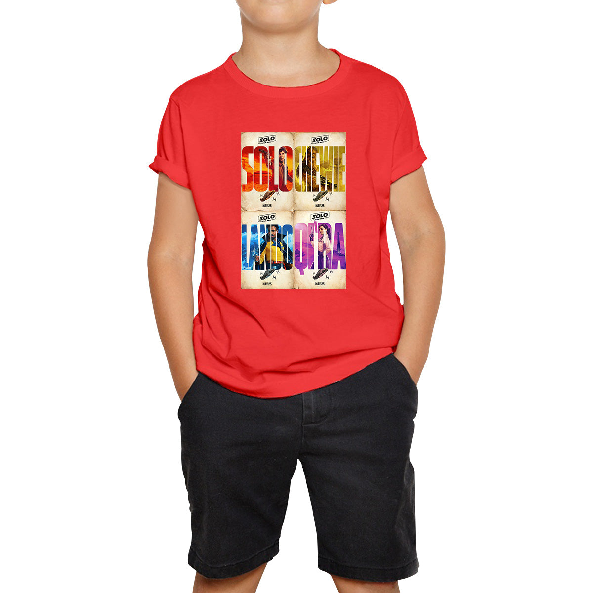 Solo A Star Wars Story Posters Solo Chewie Lando Qira Sci-fi Action Adventure Movie Characters Star Wars Galaxy's Edge Trip Kids T Shirt