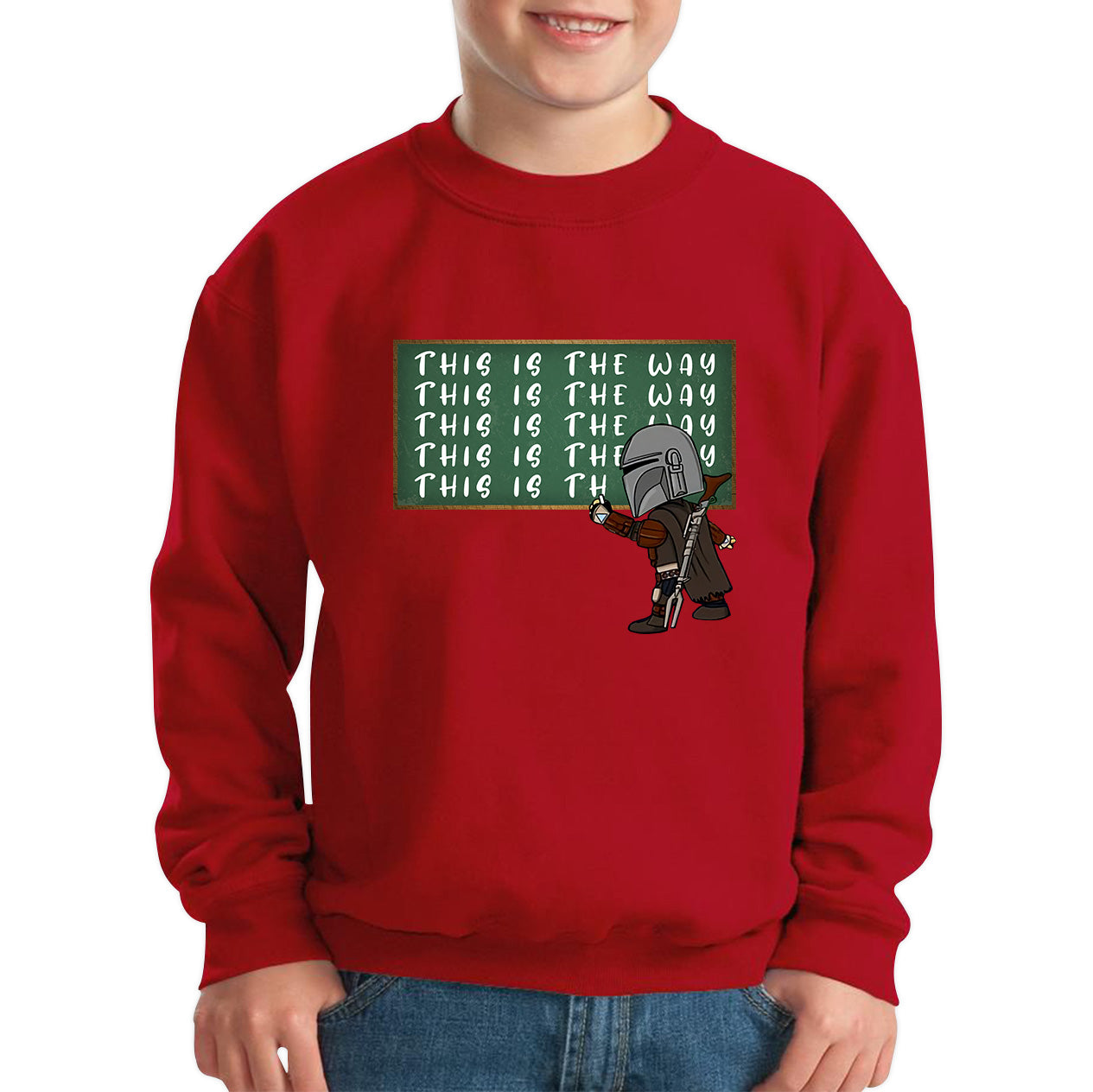 This Is The Way Dadalorian Fight War Warrior With Helmet Funny Gift Kids Jumper