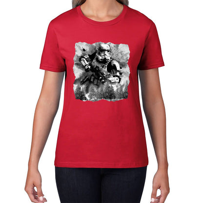Hunter In The Forest Death Star Vintage Poster Graphic Movie Series Womens Tee Top
