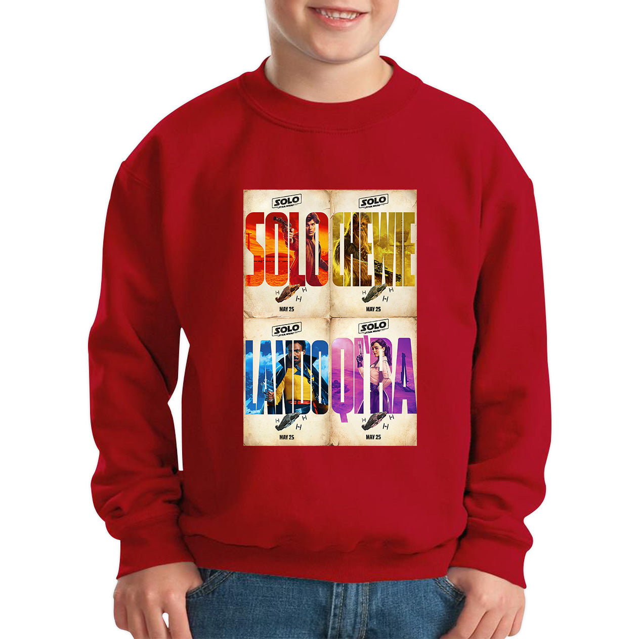 Solo A Star Wars Story Posters Solo Chewie Lando Qira Sci-fi Action Adventure Movie Characters Star Wars Galaxy's Edge Trip Kids Jumper