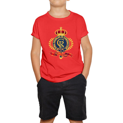 King Charles III Coronation 2023 CR III God Save The King Royal Crown United Kingdom Ruling Monarch Kids T Shirt