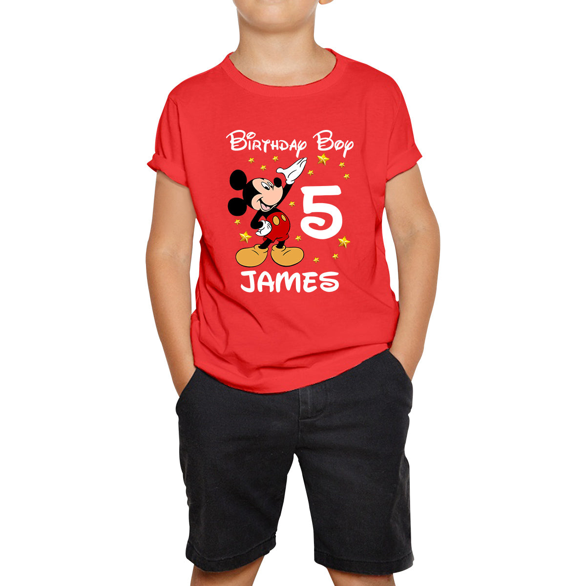 Personalised Happy Birthday Your Name Disney Minnie Mouse Cute Cartoon Character Birthday Party Costume Kids T Shirt