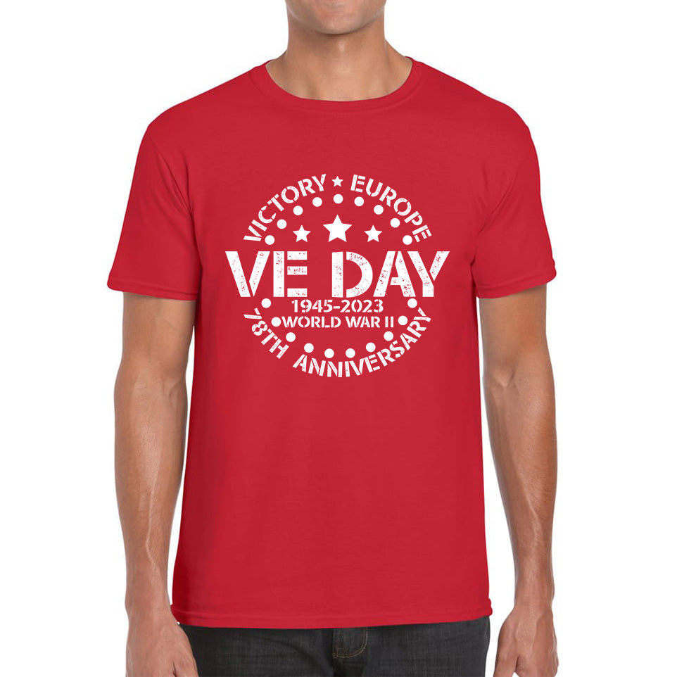 Victory In Europe VE Day 1945-2023 78th Anniversary Armed Forces Victory Day Remembrance Day Mens Tee Top