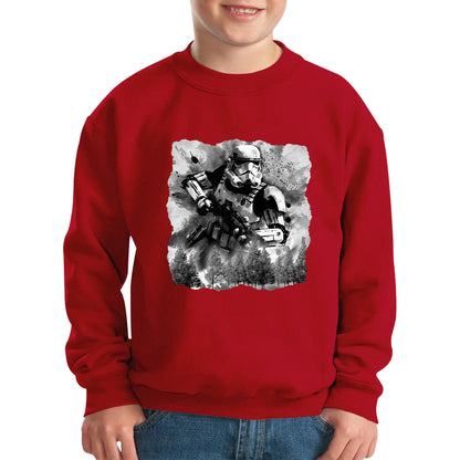 Hunter In The Forest Death Star Vintage Poster Graphic Movie Series Kids Jumper
