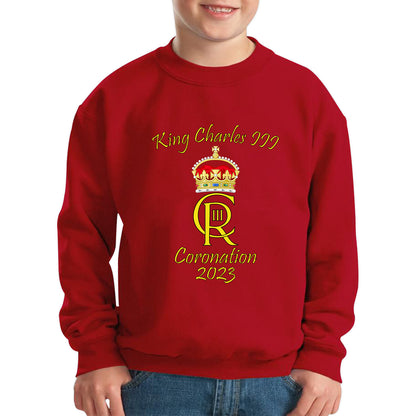King Charles III Coronation 2023 Royal Crown Royal Cypher God Save The King Union Jack Kids Jumper