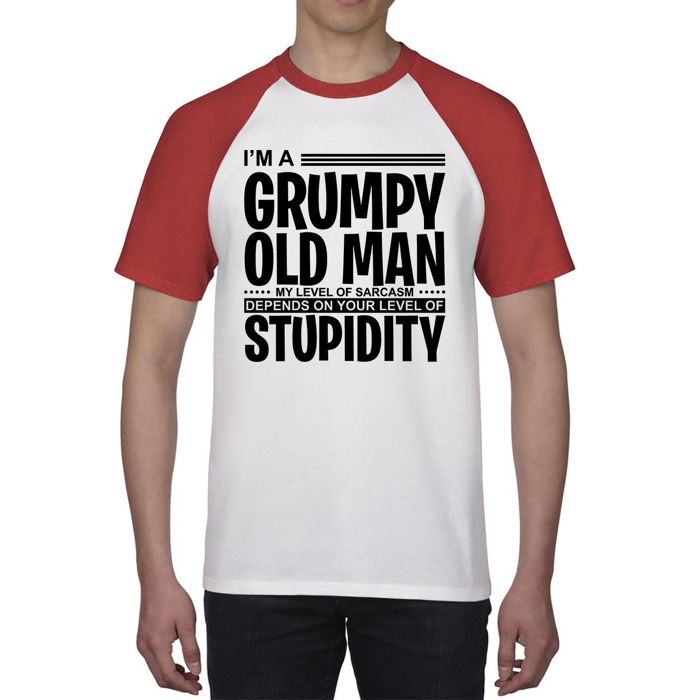 I'm A Grumpy Old Man Shirt Funny Sarcastic Joke Stupidity Gift For Grandpa Baseball T Shirt