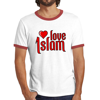 Love Islam Heart Spiritual Islamic Religious Muslims Religion Ringer T Shirt