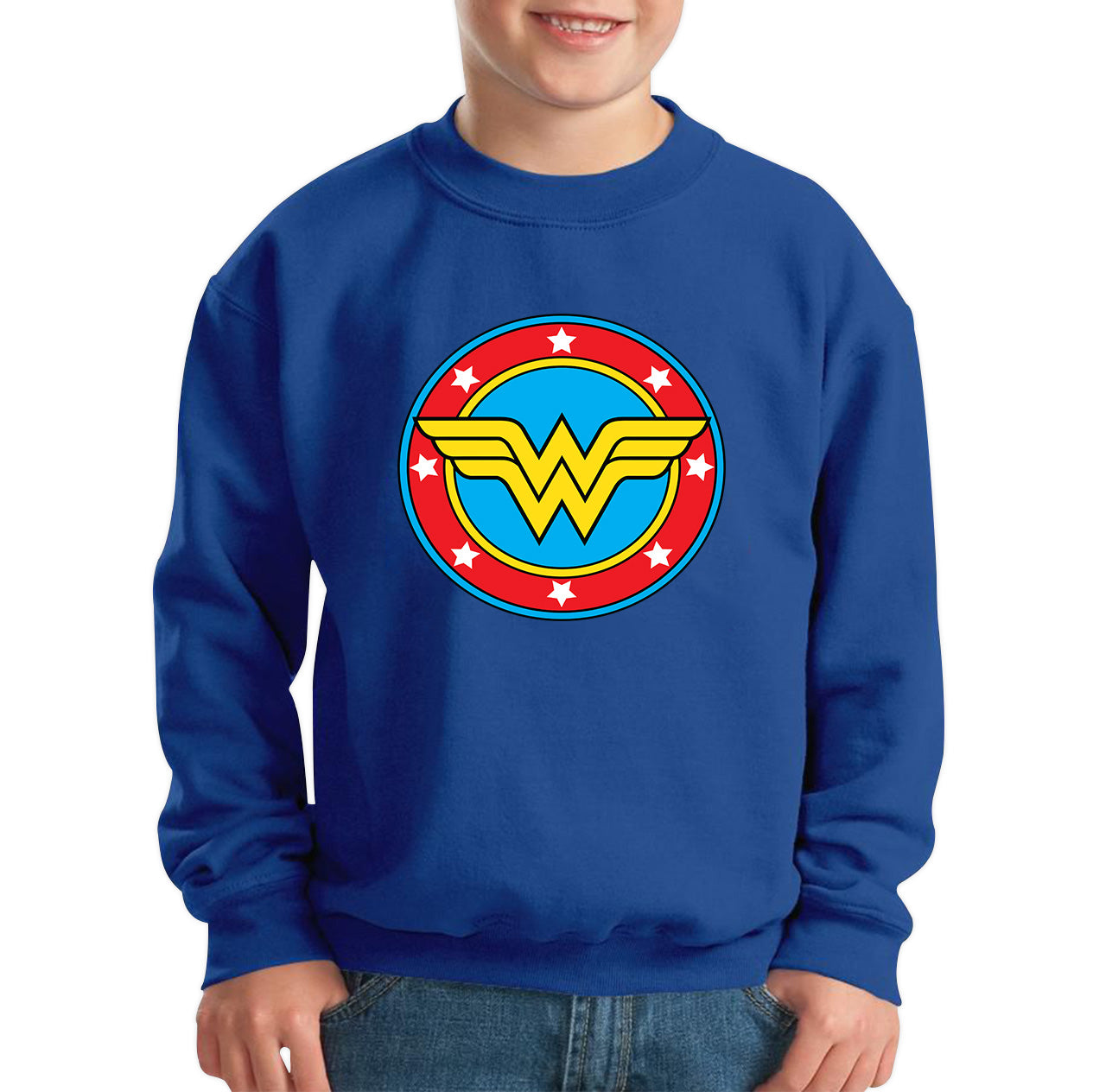 Wonder Woman Shield Logo Superhero Wonder Girl Comic Book Character Super Woman Kids Jumper