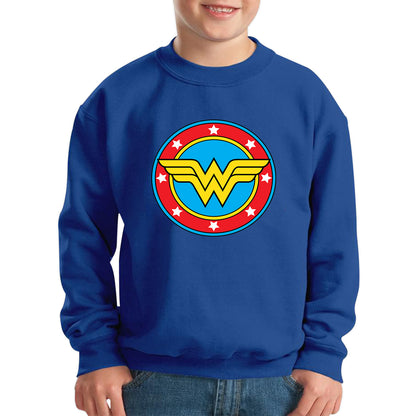 Wonder Woman Shield Logo Superhero Wonder Girl Comic Book Character Super Woman Kids Jumper